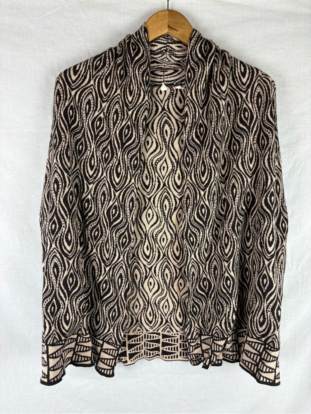 Anthropologie Moth The Eyes Have It Brown Cardigan Sweater Size S